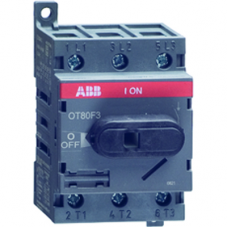 Выключатель нагрузки (рубильник) OT80F3 3п с рукояткой DIN/винт (1SCA105798R1001) (ABB)